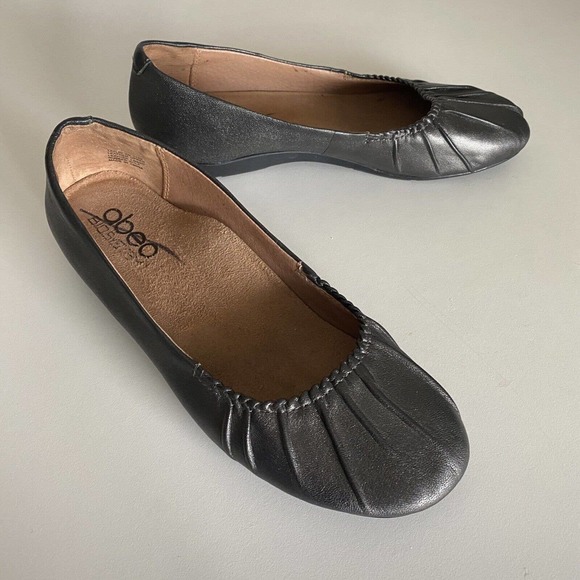 ABEO Taylin Ballet Flat Leather Round toe Neutral Comfort Shoe Pewter 7 N - Picture 6 of 8